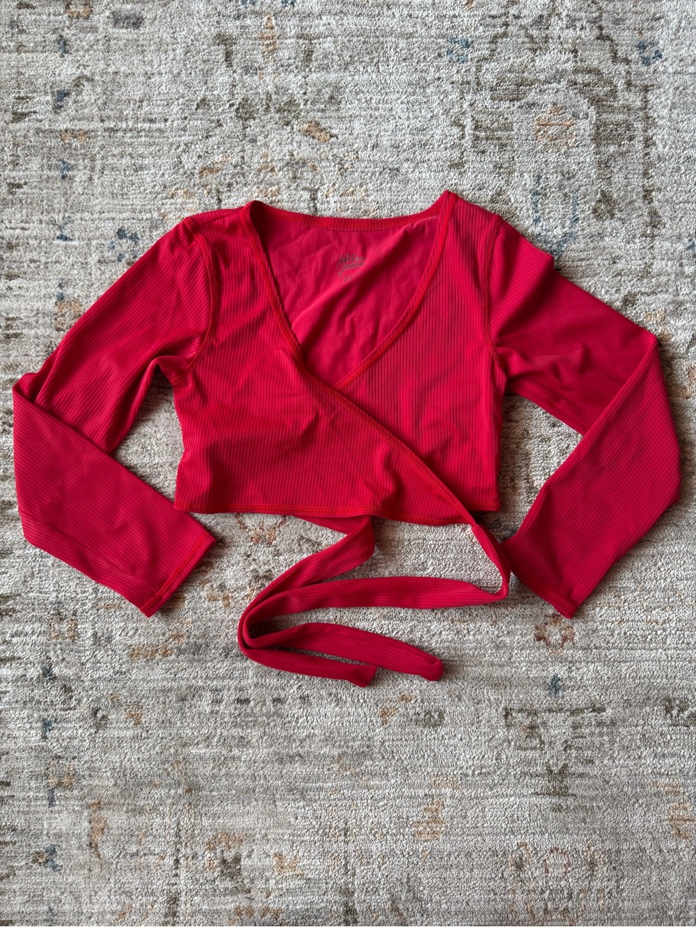 Kortni Jeane Deep Red Ribbed Long Sleeve Rash Guard Swim Top